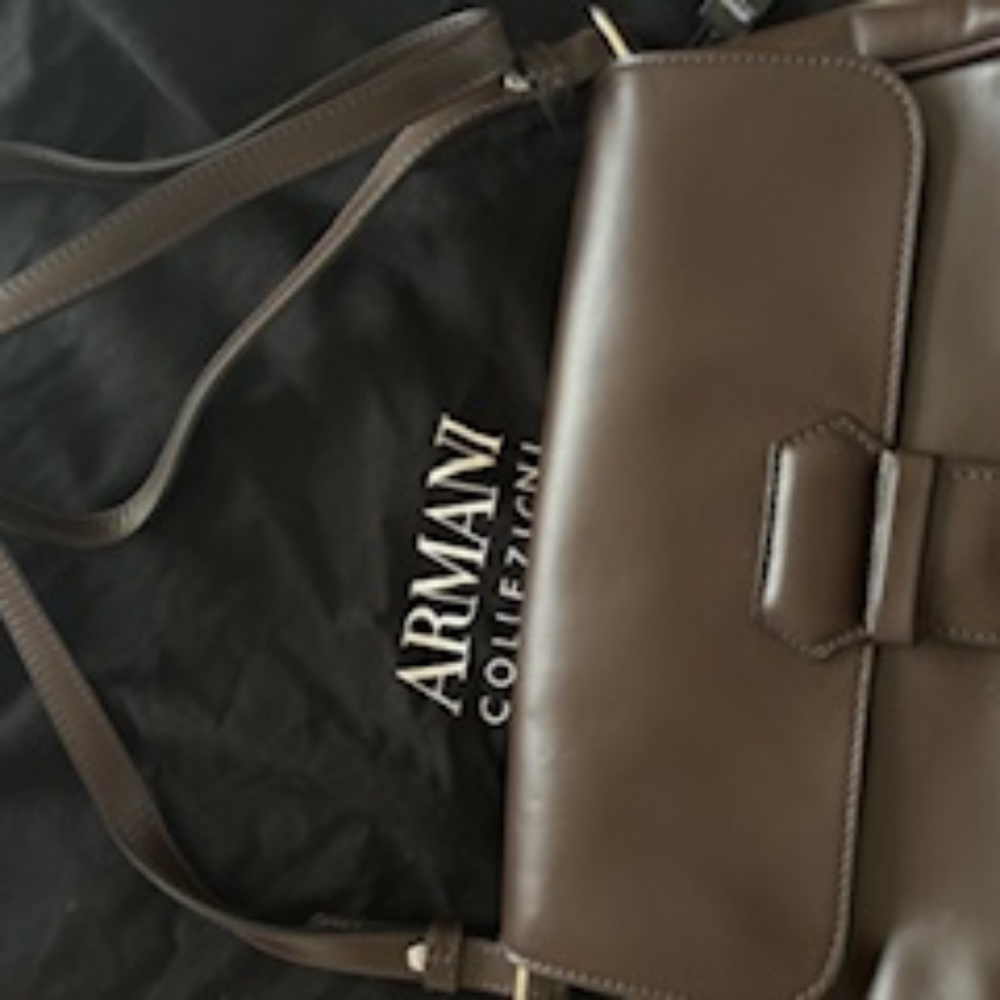 Armani Collezioni Brown Leather Purse